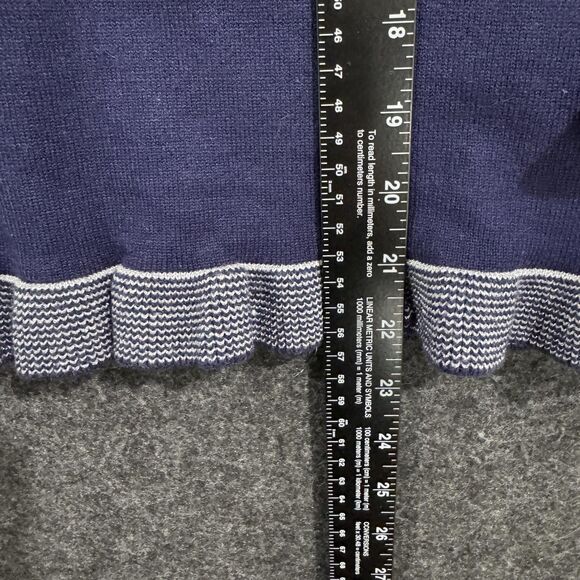 Nanette Lepore Sweater Women's Small Navy Mock Neck Ruffle Trim Long Sleeve Knit - Picture 5 of 9